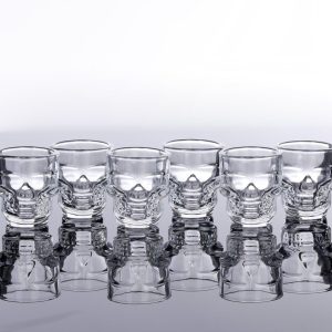 Home Essentials 6 Pk 1.6 oz Clear Skull Shot Glasses