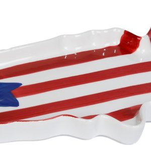 Boston International USA Flag Shaped Serving Plate