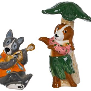 Blue Sky 2 Pc Hula Dogs Salt & Pepper Shakers