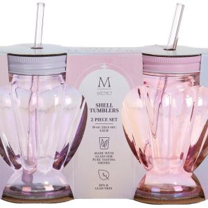 Medici 2 Pk Clear Glass Shell Tumbler